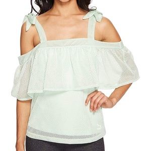 Puma off the shoulder Tee mint spray